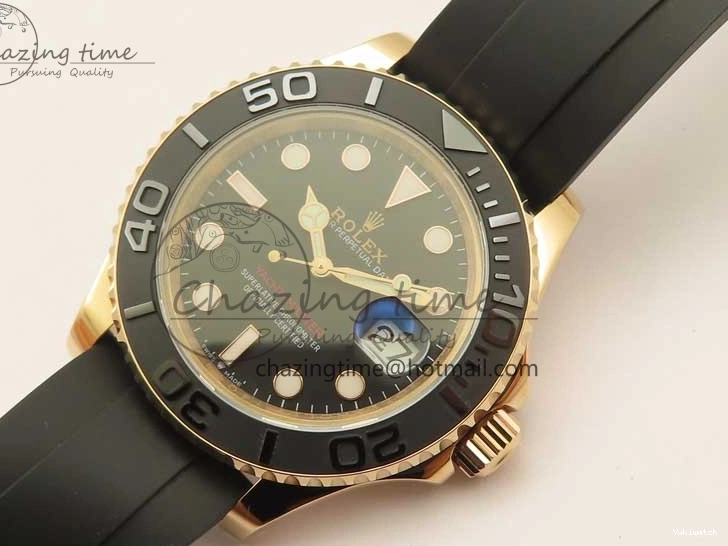 Black on 126655 Black 1:1 Bezel VS3235 Yacht-Master Edition Best Rubber Strap Ceramic RG 3EF 0415